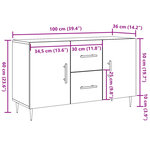 vidaXL Buffet vieux bois 100x36x60 cm bois d'ingénierie
