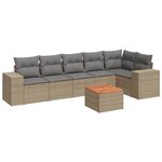 vidaXL Salon de jardin avec coussins 7 Pièces beige résine tressée