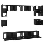 vidaXL Ensemble meuble TV 8 Pièces Chêne noir Bois d'ingénierie