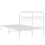 vidaXL Cadre de lit métal avec tête de lit blanc 120x190 cm