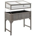 vidaXL Lit surélevé avec serre 110x54x120 cm Bois de sapin massif