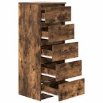 vidaXL Buffet avec tiroirs chêne fumé 37 5x35x99 cm bois d'ingénierie