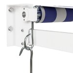 vidaXL Auvent rétractable bleu et blanc 3x2 5 m tissu et aluminium
