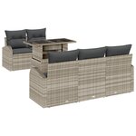vidaXL Ensemble de jardin 6 pièces avec des coussins gris clair en poly rotin