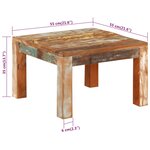 vidaXL Table basse 55x55x35 cm Bois de récupération massif