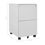vidaXL Classeur mobile Gris clair 39x45x67 cm Acier