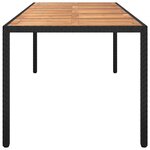 vidaXL Table de jardin pour repas Noir 250 x 100 x 75 cm Poly rotin