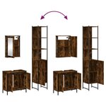 vidaXL Ensemble de meubles de salle de bain 3 Pièces Chêne fumé