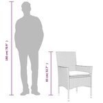 vidaXL Ensemble à manger de jardin et coussins 5 Pièces blanc rotin verre