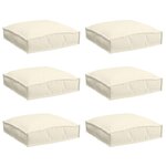vidaXL Coussin pour assise de palette 6 Pièces Crème 40 x 40 x 8 cm