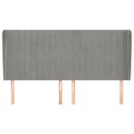vidaXL Tête de lit avec oreilles Gris clair 183x23x118/128 cm Velours