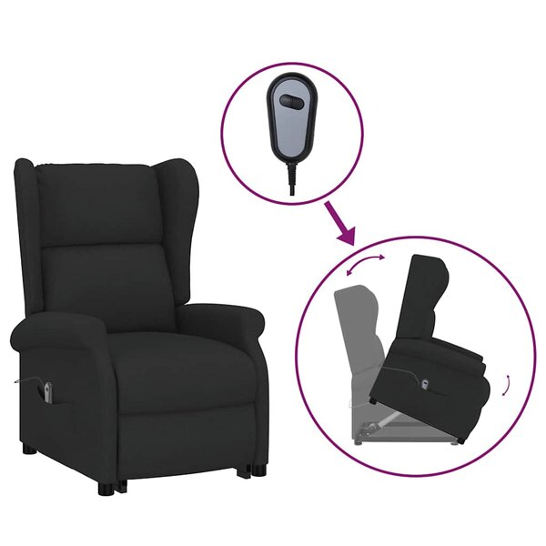 vidaXL Fauteuil Noir Tissu