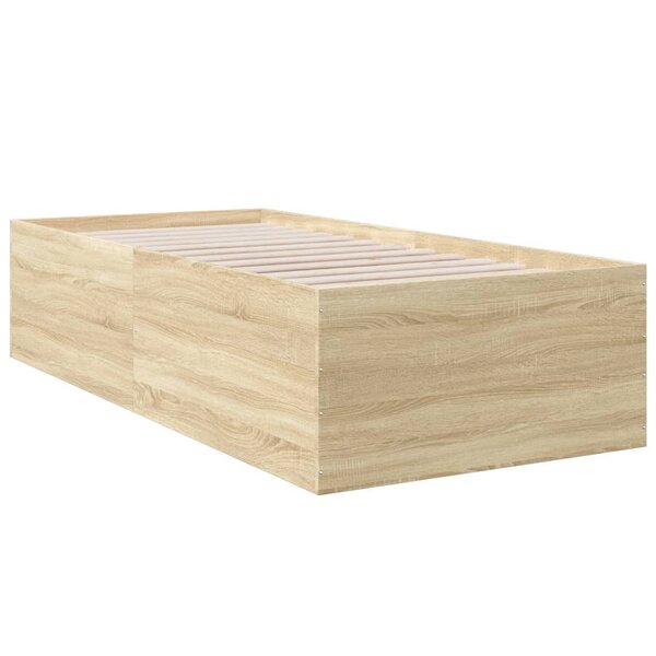 vidaXL Cadre de lit chêne sonoma 90x200 cm bois d'ingénierie