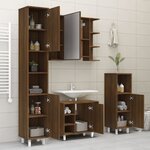 vidaXL Armoire de bain Chêne marron 30x30x179 cm Bois d'ingénierie