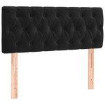 vidaXL Sommier à lattes de lit avec matelas Noir 100x200 cm Velours
