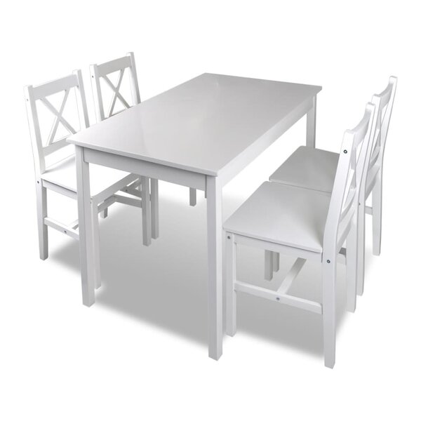 vidaXL Ensemble de salle à manger 5 Pièces Blanc