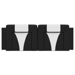 vidaXL Coussin de tête de lit noir et blanc 120 cm similicuir