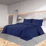 vidaXL Ensemble de housse de couette Bleu marine 200x200 cm Microfibre
