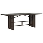 vidaXL Table de jardin avec dessus en verre marron résine tressée