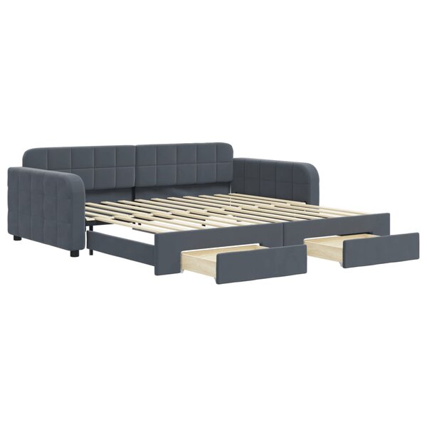 vidaXL Lit de jour avec gigogne et tiroirs sans matelas 100x200 cm
