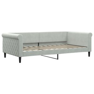 vidaXL Lit de repos sans matelas gris clair 100x200 cm velours