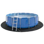 vidaXL Tapis de piscine Noir Ø 458 cm Tissu non tissé