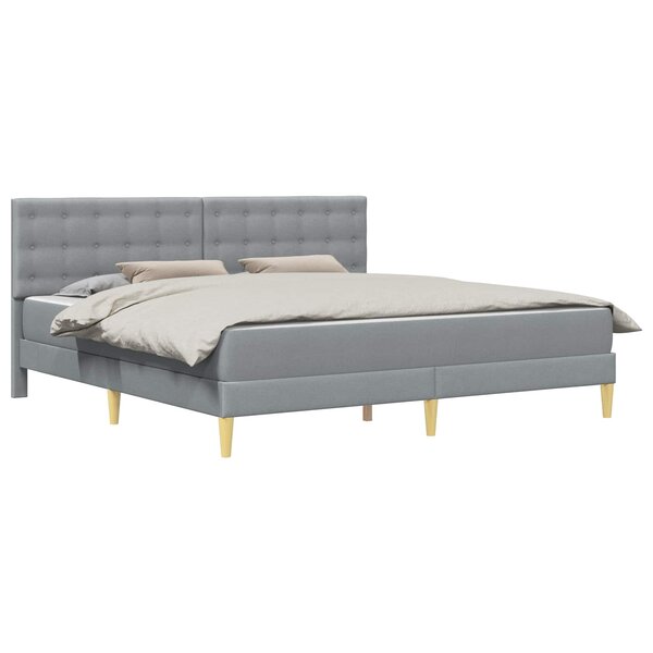 vidaXL Cadre de lit avec matelas Gris clair 200 x 200 cm Tissu