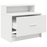 vidaXL Table de chevet avec tiroir blanc 51x31x47 cm