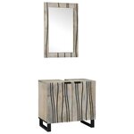 vidaXL Ensemble d'armoire de salle de bain 2 Pièces Blanc