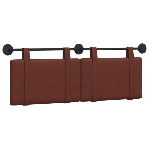 vidaXL Tête de lit suspendue Brun Brillant PU antique
