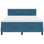 Lit Box Spring vidaXL avec Matelas Bleu Foncé 140x190 cm Velours