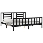 vidaXL Cadre de lit sans matelas noir 200x200 cm bois massif de pin
