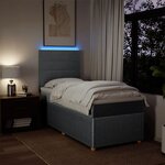 vidaXL Sommier à lattes de lit avec matelas Gris clair 90x200 cm Tissu