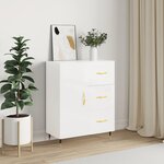 vidaXL Buffet Blanc brillant 69 5x34x90 cm Bois d'ingénierie