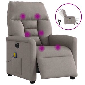 vidaXL Fauteuil de massage inclinable électrique Taupe Tissu
