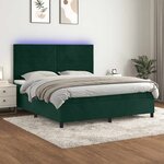 vidaXL Sommier à lattes de lit avec matelas LED Vert foncé 180x200 cm