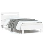 vidaXL Cadre de lit sans matelas avec lumières LED blanc 75x190 cm