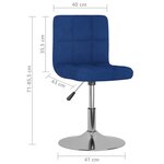 vidaXL Chaises pivotantes à manger lot de 6 bleu tissu