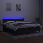 vidaXL Sommier à lattes de lit avec matelas LED Noir 180x200 cm Tissu