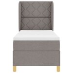 vidaXL Lit à ressorts avec matelas gris foncé 90x190 cm Taupe