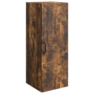 vidaXL Armoire Murale Chêne fumé 33 x 34 5 x 90 cm Bois d'ingénierie