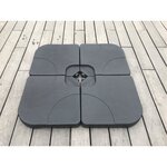 Lot de 4 dalles 15 L a lester pour parasol  - 50 x 50 x 7 cm - HDPE - Noir