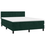 vidaXL Sommier à lattes de lit et matelas Vert foncé 140x200cm Velours