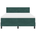 Lit avec matelas et LED vidaXL Vert foncé 140x200 cm Velours