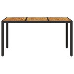 vidaXL Table de jardin et dessus en bois d'acacia noir résine tressée