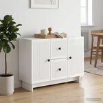 vidaXL Buffet Blanc brillant 89 x 34 5 x 60 cm Bois d'ingénierie