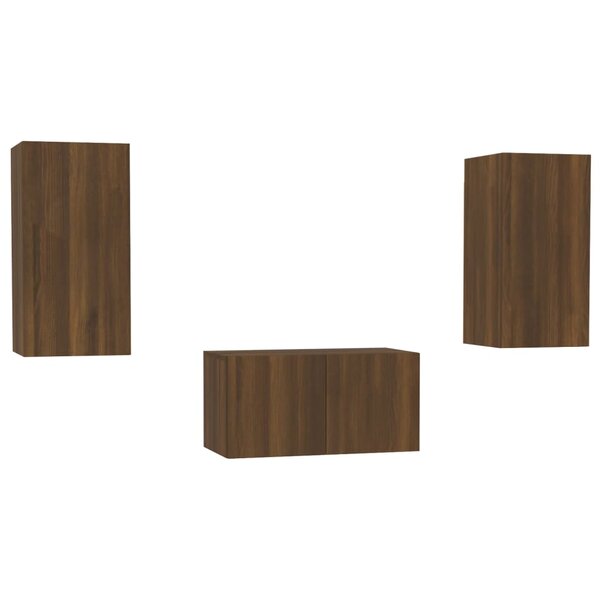 vidaXL Ensemble de meubles TV 3 Pièces Chêne marron Bois d'ingénierie