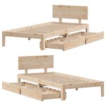 vidaXL Cadre de lit avec tiroirs sans matelas 90x190 cm