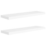 vidaXL Étagères murales flottantes 2 Pièces blanc 90x23 5x3 8 cm MDF