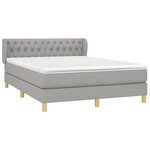 vidaXL Sommier à lattes de lit avec matelas Gris clair 140x190cm Tissu